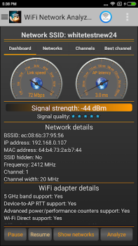 Herunterladen WiFi Analyzer - WLAN-Analyse Werkzeuge für Android Bildschirmfoto 3