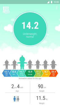 Herunterladen BMI calculator for child Gesundheit & Fitness für Android Bildschirmfoto 3