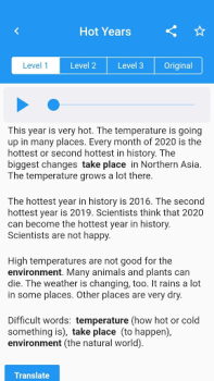 Herunterladen News in Levels: Learn English Bildung für Android Bildschirmfoto 2