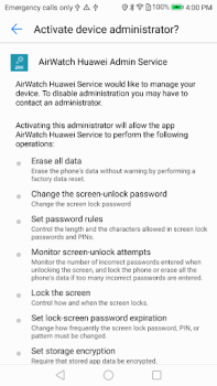 Herunterladen AirWatch Service for Huawei Wirtschaft für Android Bildschirmfoto 3