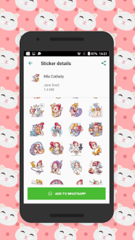 Herunterladen Cats stickers Unterhaltung für Android Bildschirmfoto 2