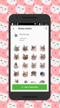 Herunterladen Cats stickers Unterhaltung für Android Bildschirmfoto 6