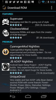 Herunterladen ROM Manager Werkzeuge für Android Bildschirmfoto 2