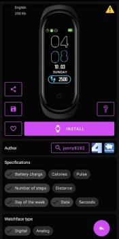 Herunterladen Mi Band 4 WatchFaces Werkzeuge für Android Bildschirmfoto 4