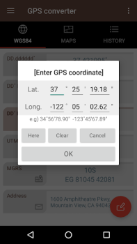 Herunterladen GPS-Koordinatenkonverter Werkzeuge für Android Bildschirmfoto 6