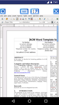 Herunterladen AndroWriter Dokumenteneditor Arbeit für Android Bildschirmfoto 2