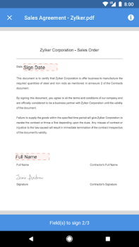 Herunterladen Zoho Sign - Fill & eSign docs Arbeit für Android Bildschirmfoto 4
