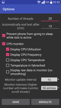 Herunterladen CPU Throttling Test Werkzeuge für Android Bildschirmfoto 3