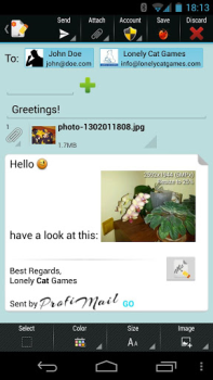 Herunterladen ProfiMail Go - email client Kommunikation für Android Bildschirmfoto 4