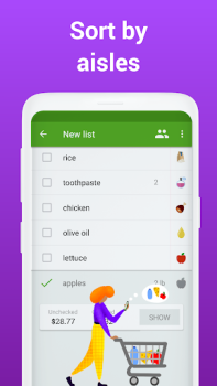 Herunterladen Listonic: Grocery List App Einkaufen für Android Bildschirmfoto 4