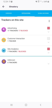 Herunterladen Ghostery Privacy Browser Arbeit für Android Bildschirmfoto 2