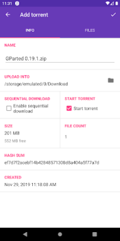 Herunterladen LibreTorrent Video-Player und -Editoren für Android Bildschirmfoto 6