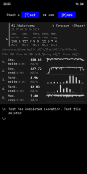 Herunterladen CPDT Benchmark〉Storage, memory Werkzeuge für Android Bildschirmfoto 3