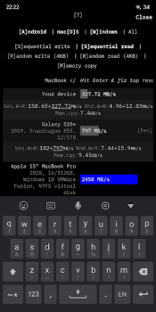 Herunterladen CPDT Benchmark〉Storage, memory Werkzeuge für Android Bildschirmfoto 4