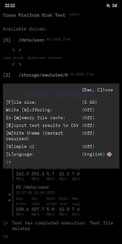 Herunterladen CPDT Benchmark〉Storage, memory Werkzeuge für Android Bildschirmfoto 7