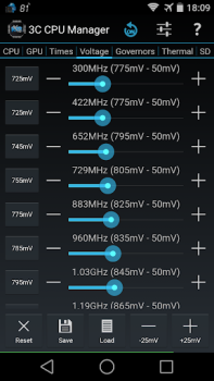 Herunterladen 3C CPU Manager (root) Werkzeuge für Android Bildschirmfoto 3