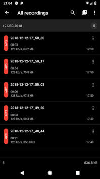 Herunterladen ASR MP3 Recorder Musik und Audio für Android Bildschirmfoto 3