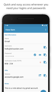 Herunterladen Bitwarden Passwortmanager Arbeit für Android Bildschirmfoto 2