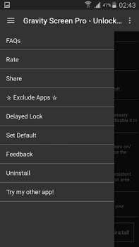Gravity Screen - On/Off