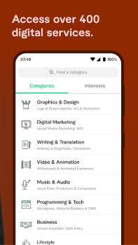 Herunterladen Fiverr Freelance-Services Wirtschaft für Android Bildschirmfoto 4