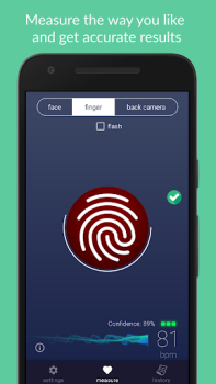 Herunterladen Пульс по лицу – пульсометр Fac Gesundheit & Fitness für Android Bildschirmfoto 2