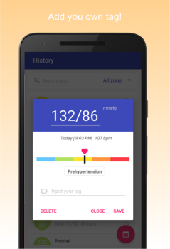 Herunterladen Blutdruck-Tagebuch Gesundheit & Fitness für Android Bildschirmfoto 4