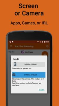 Herunterladen Ace Live Streaming Werkzeuge für Android Bildschirmfoto 3