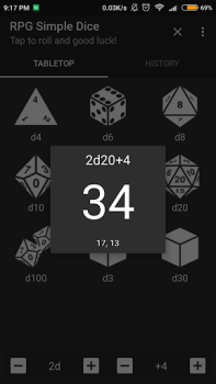 Herunterladen RPG Simple Dice Werkzeuge für Android Bildschirmfoto 2