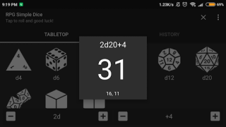 Herunterladen RPG Simple Dice Werkzeuge für Android Bildschirmfoto 6