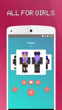 Herunterladen Girls Skins for Minecraft PE Werkzeuge für Android Bildschirmfoto 3
