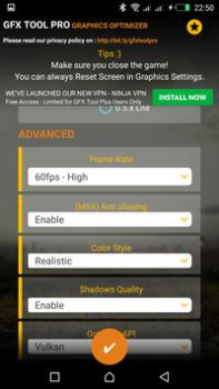 Herunterladen GFX Tool Pro for PU Battlegoun Werkzeuge für Android Bildschirmfoto 2