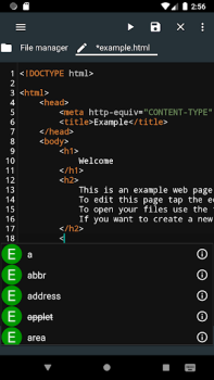 Herunterladen Html Editor Werkzeuge für Android Bildschirmfoto 2