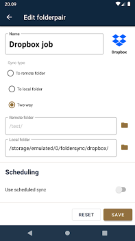 Herunterladen FolderSync Kommunikation für Android Bildschirmfoto 6