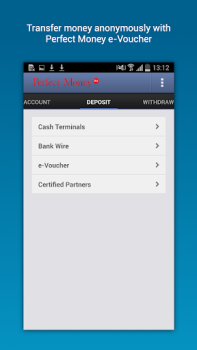 Herunterladen Perfect Money Finanzen für Android Bildschirmfoto 4